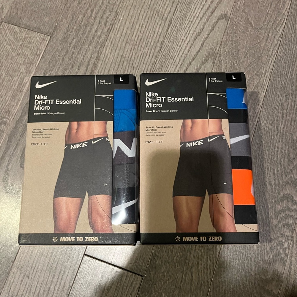 Nike dri-fit essential micro  brief set 3 pack box * 2 bundle price size L